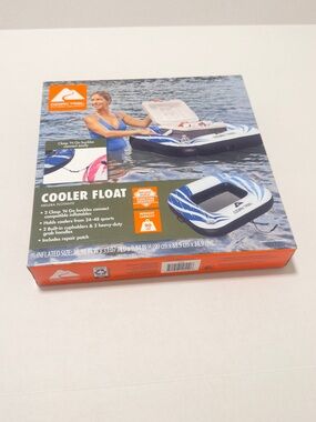 Cooler Float Inflatable Cooler in Blue and White by